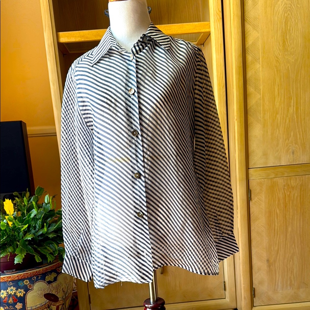 Ferre Studio Blue and White Striped Shirt